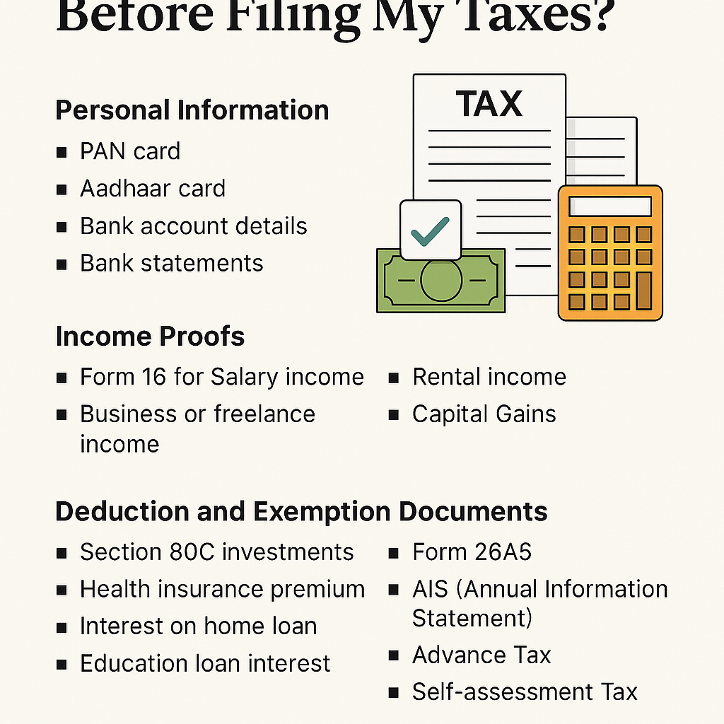 Documents required for income tax return